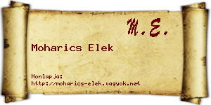 Moharics Elek névjegykártya